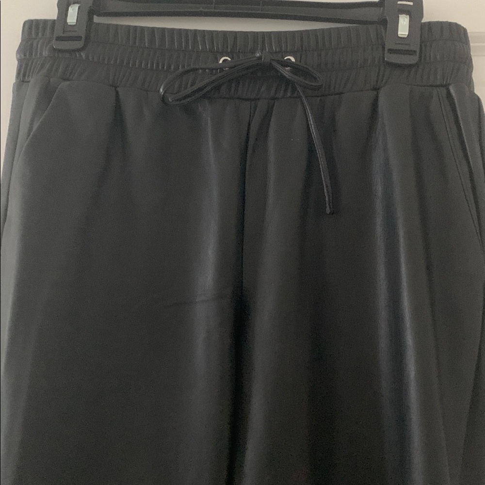 Loft size medium black faux leather pants jogger style